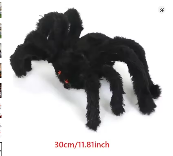 Giant Black Plush Spider – Indoor & Outdoor Halloween Decoration